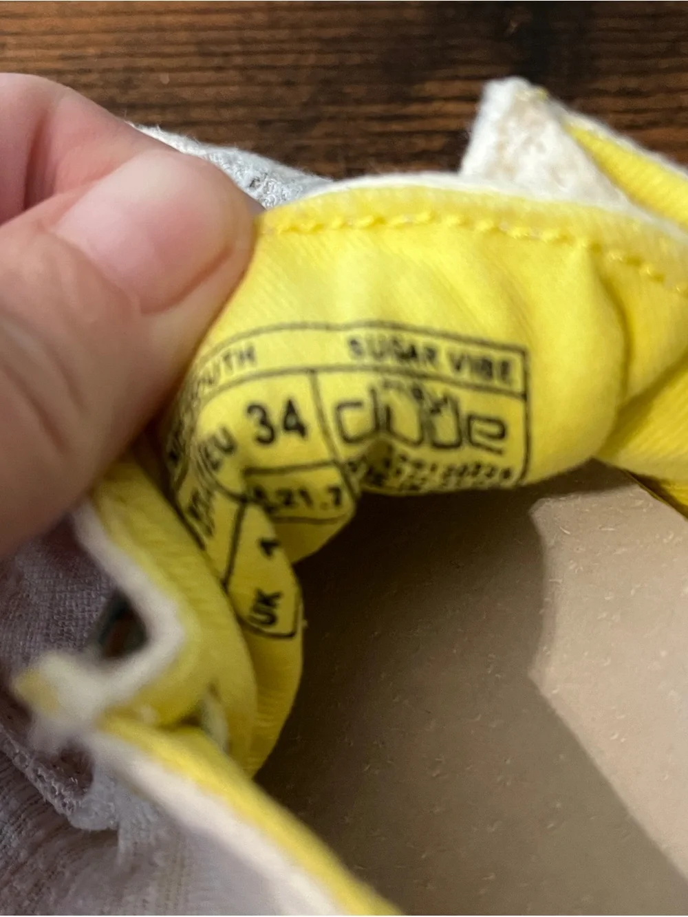 Hey Dude Kids Cream Canvas Sugar Vibe Shoes Size 2